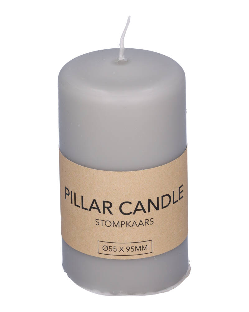 Excellent Houseware Pillar Candle Grey 55 x 95 mm