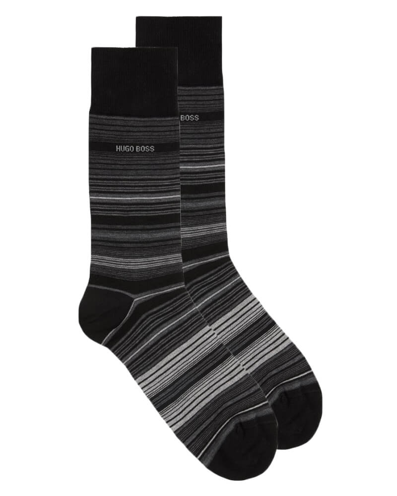 Boss Hugo Boss strumpor egyptisk bomull storlek 39-42 - Multi rand   1 stk.