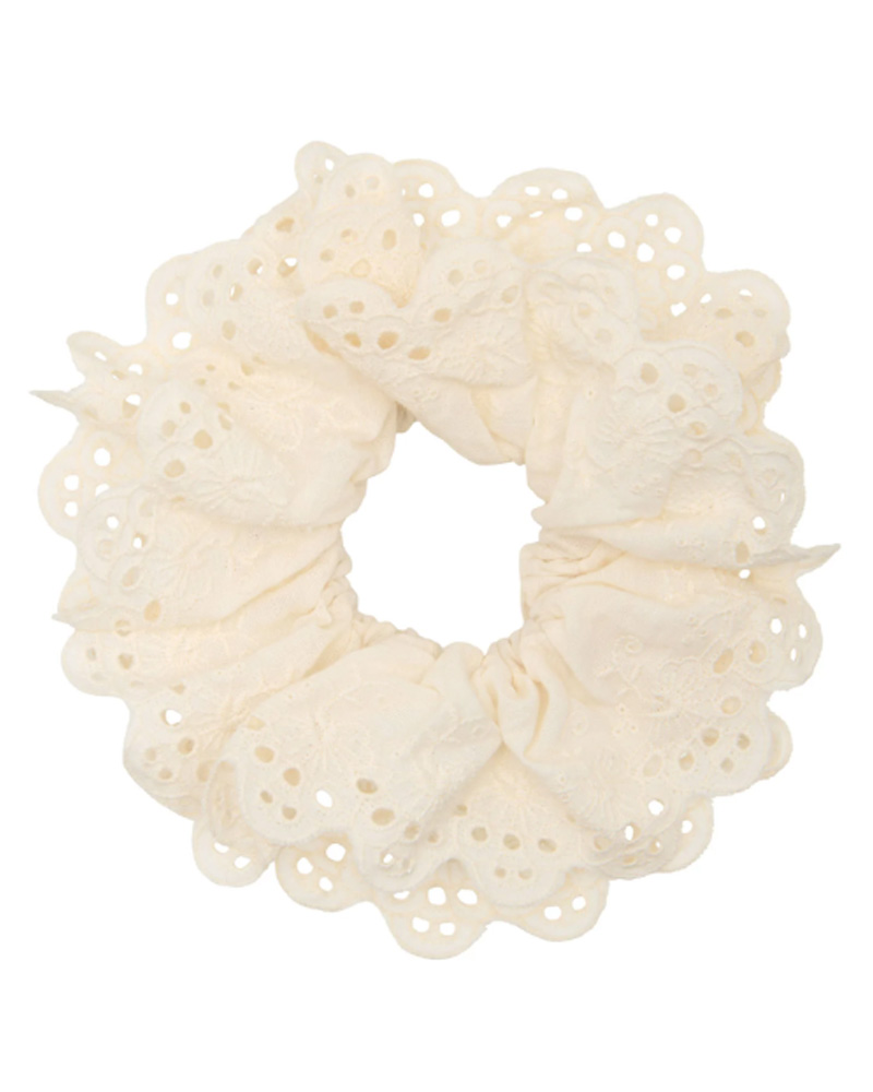Pico Lace Scrunchie Ivory