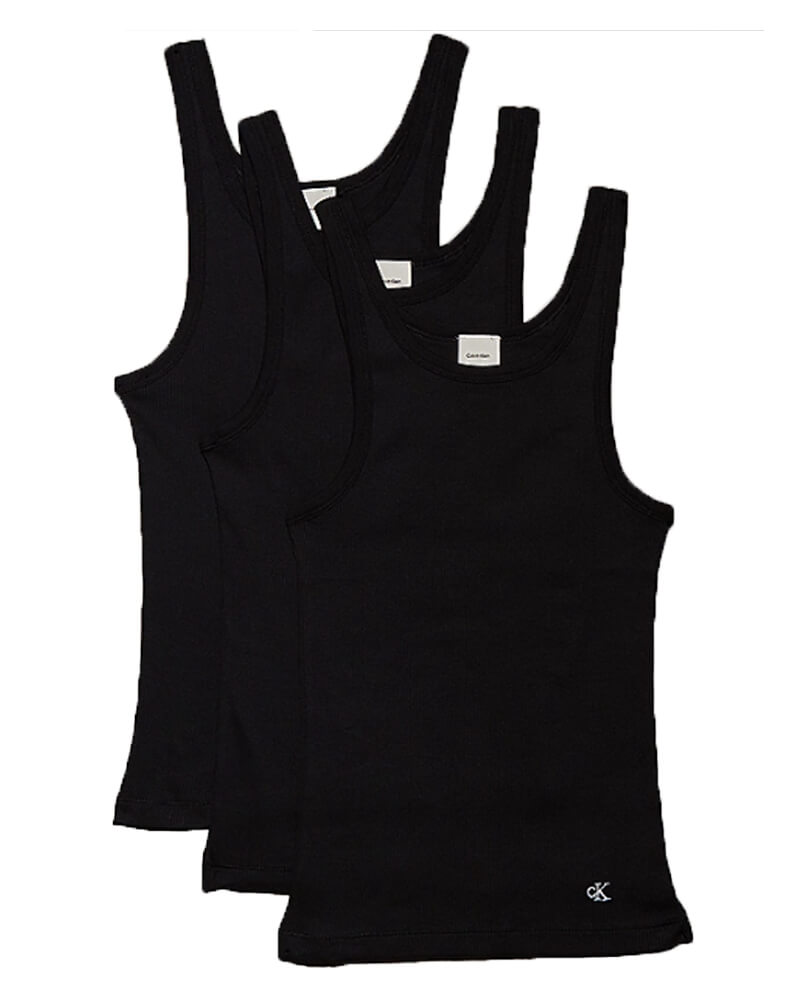 Calvin Klein Scoop Neck Tank Top Sort - S 3 stk.