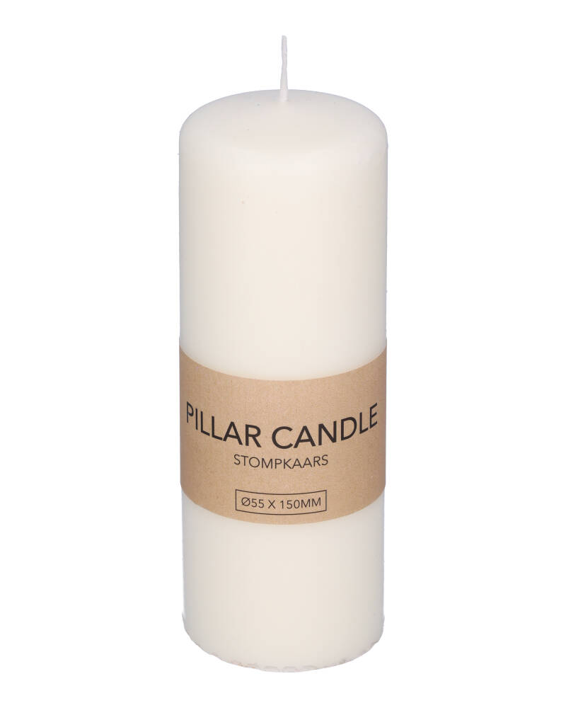 Excellent Houseware Pillar Candle White 55 x 150 mm