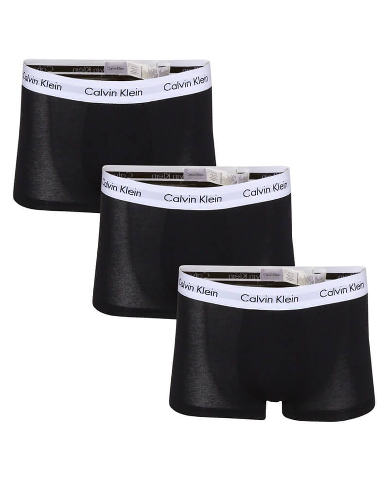Calvin Klein Cotton Stretch Low Rise Trunks 3-pak sort – Str. M