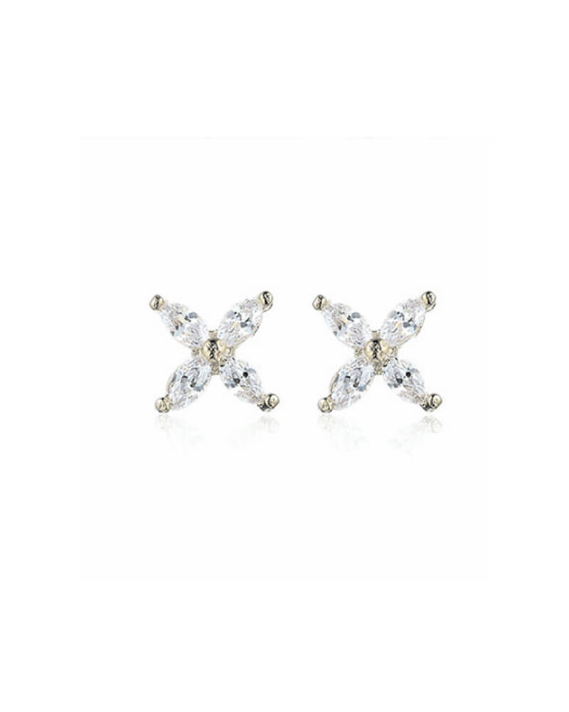 Everneed Cassie – small crystal studs gold (U)