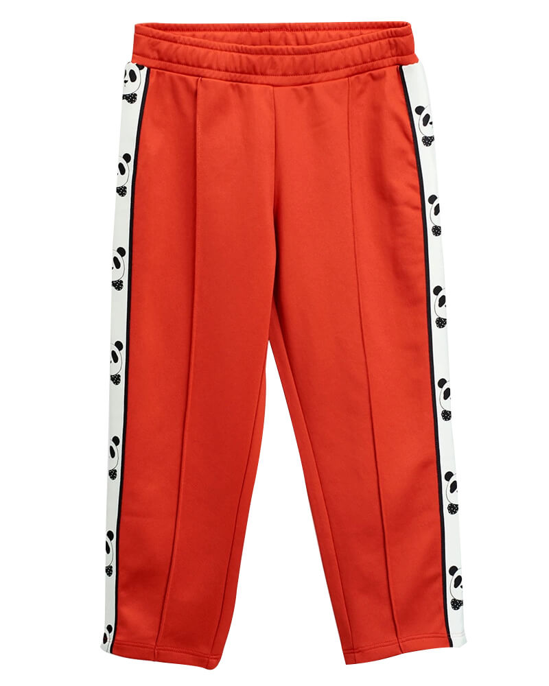 Mini Rodini Panda Red Track Pants - 128/134