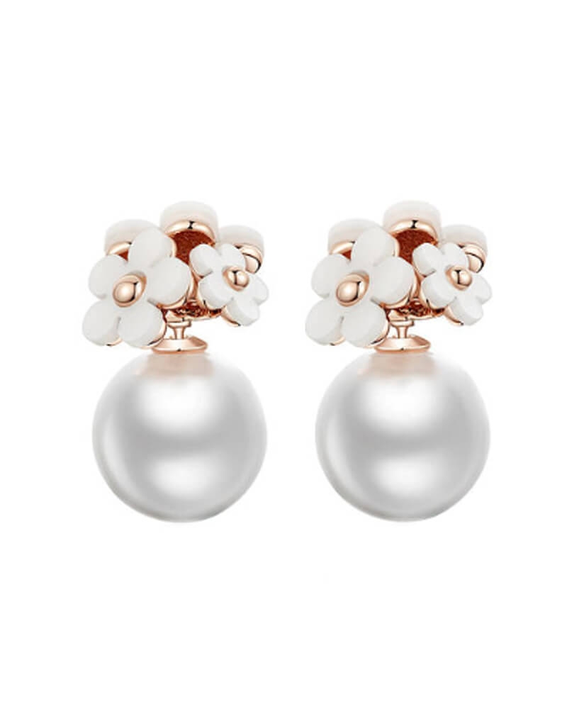 Everneed Daisy White flower earrings (U)
