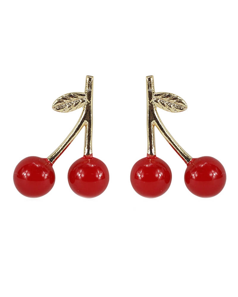 Everneed Cherry earrings red/gold (U)