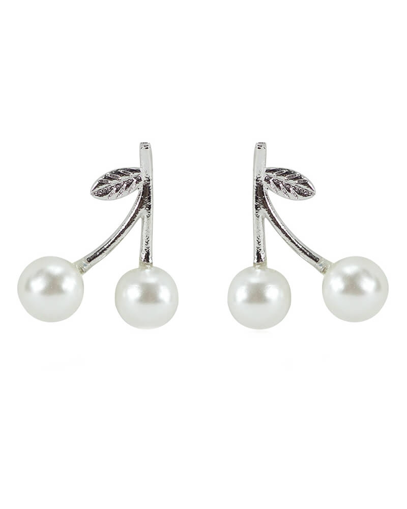 Everneed Cherry earrings – white/silver (U)