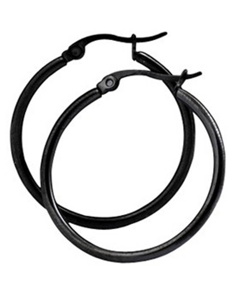 Everneed Mille Black Hoop Earrings Large