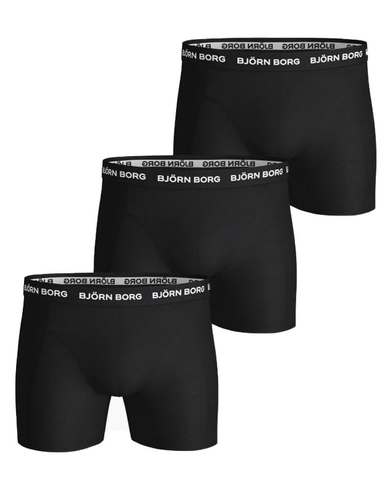 Björn Borg Essential 3-pack Cotton Strech Shorts Black - Size XXL 3 stk.