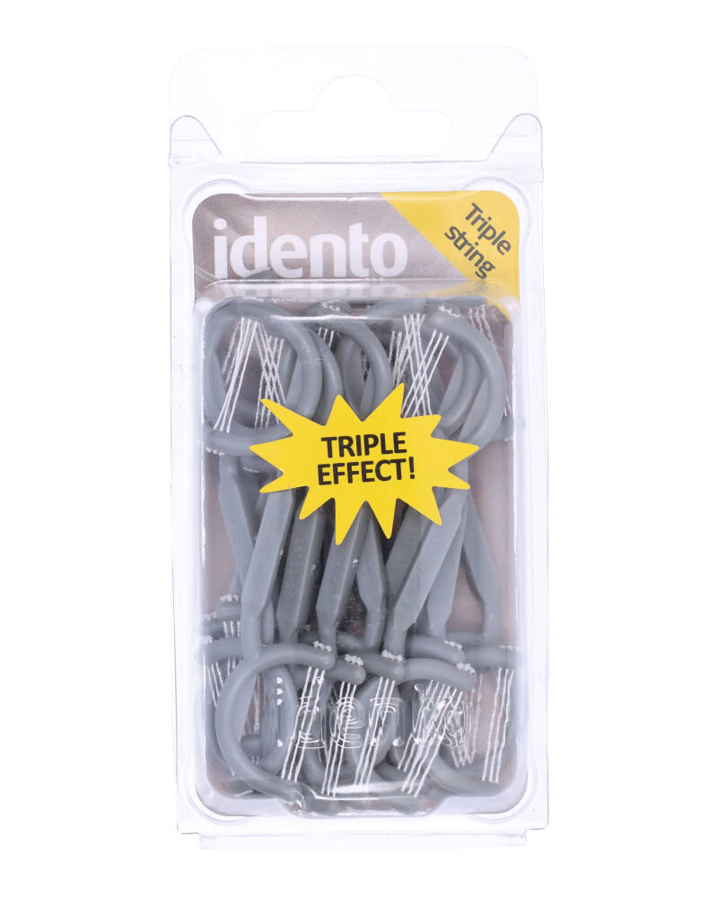 Idento Floss 2 Sides Triple String Grå   15 stk.