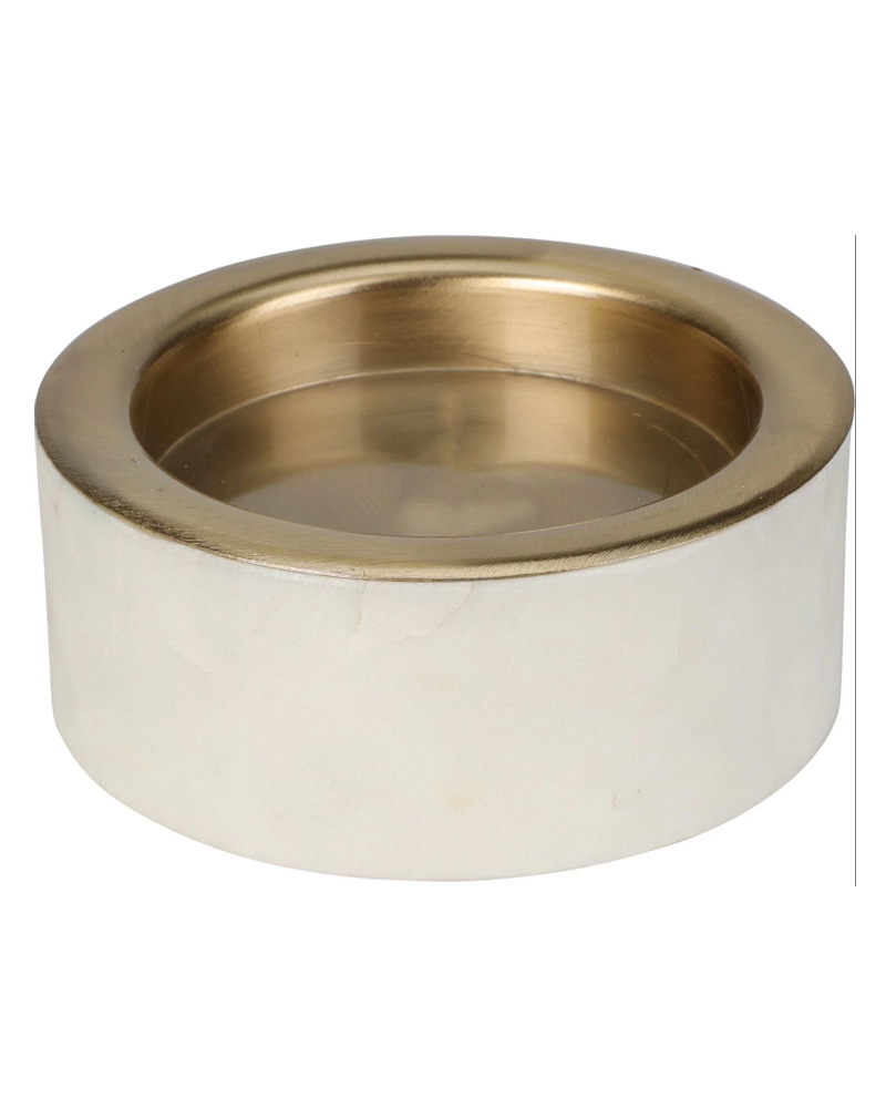 Excellent Houseware Marble Candle Holder White 10 x 4 cm