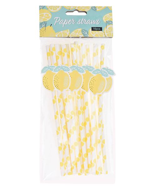 Party Collection Paper Straw Lemon
