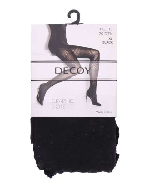 Decoy Fashion Tight Graphic Dots Black 70 Den XL Decoy Fashion Tight Graphic Dots Black 70 Den XL