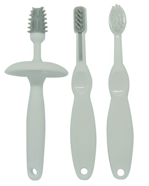 Oopsy 3 Step Toothbrush Set Grey