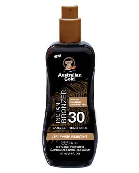 Australian Gold Instant Bronzer Spray Gel Sunscreen SPF 30 (F)