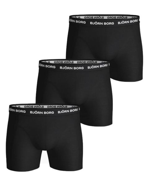 Björn Borg Essential 3-pack Cotton Strech Shorts Black - Size XL Björn Borg Essential 3-pack Cotton Strech Shorts Black - Size XL