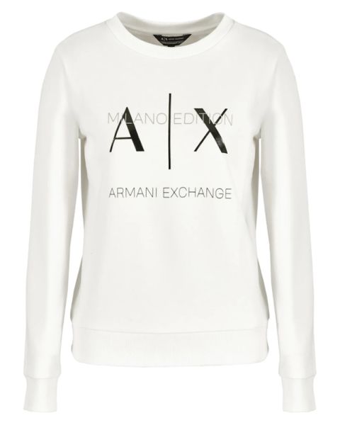 Armani Exchange Kvinna Sweatshirt Vit L Armani Exchange Kvinna Sweatshirt Vit L