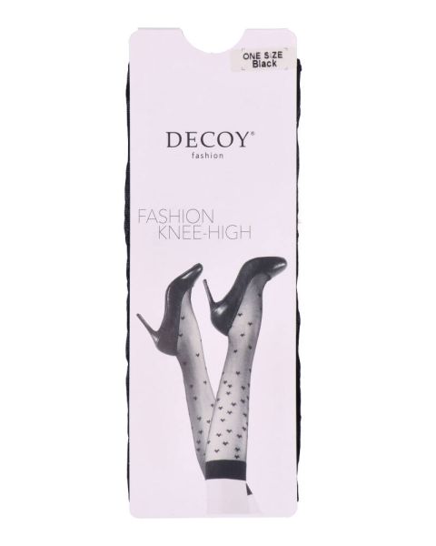 Decoy Fashion Knee-High One Size Black with Stars Decoy Fashion Knee-High One Size Black with Stars