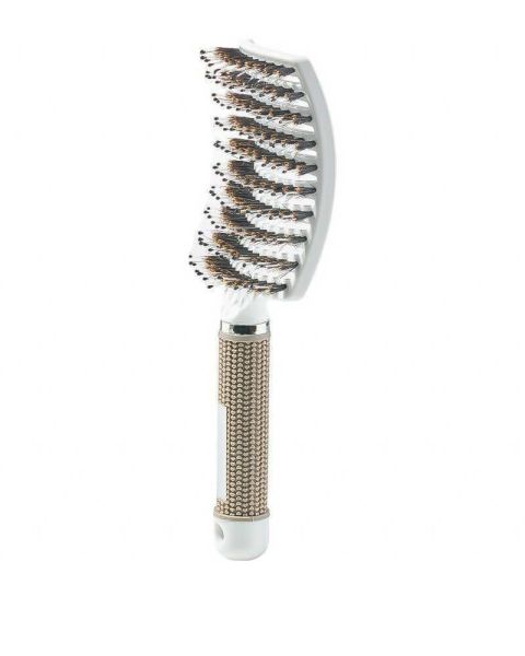 Yuaia Haircare Curved Paddle Brush White Yuaia Haircare Curved Paddle Brush White