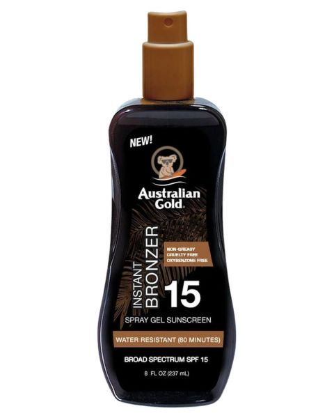 Australian Gold SPF 15 Bronzer Travel Size Tanning Gel Spray Australian Gold SPF 15 Bronzer Travel Size Tanning Gel Spray