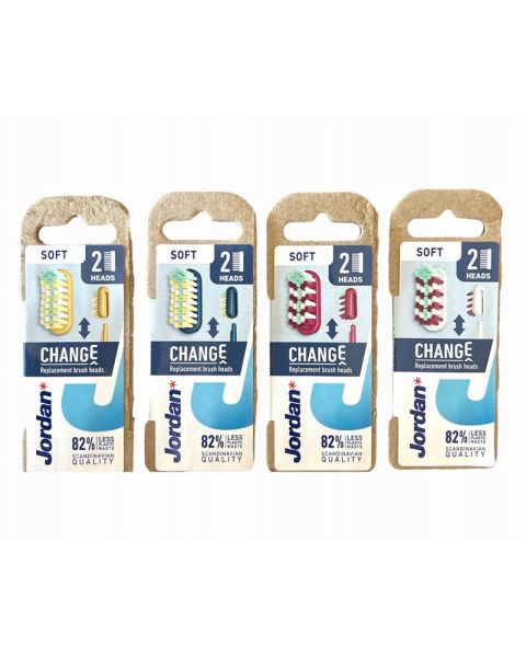 Jordan Change Replacement Brush Heads x2 Soft Jordan Change Replacement Brush Heads x2 Soft