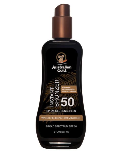 Australian Gold Spray Gel Sunscreen SPF 50 with Instant Bronzer Australian Gold Spray Gel Sunscreen SPF 50 with Instant Bronzer