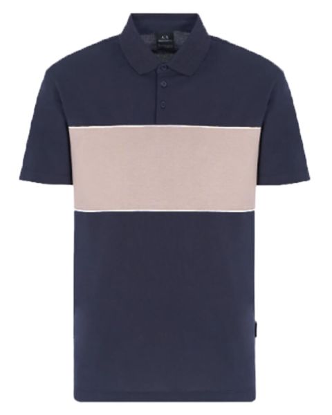 Armani Exchange Men Polo Shirt Navy/Beige XXL