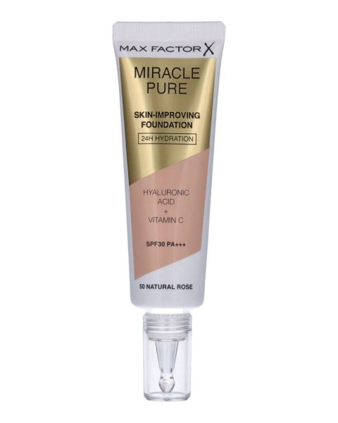 Max Factor Miracle Pure Skin-Improving Foundation - 50 Natural Rose Max Factor Miracle Pure Skin-Improving Foundation - 50 Natural Rose