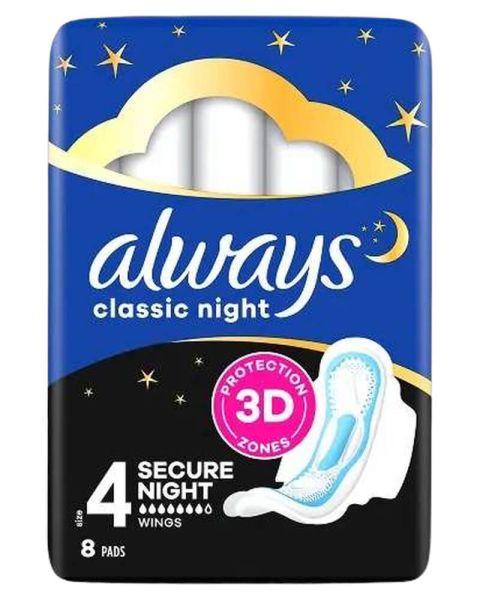 Always Maxi Classic Night Pads With Wings