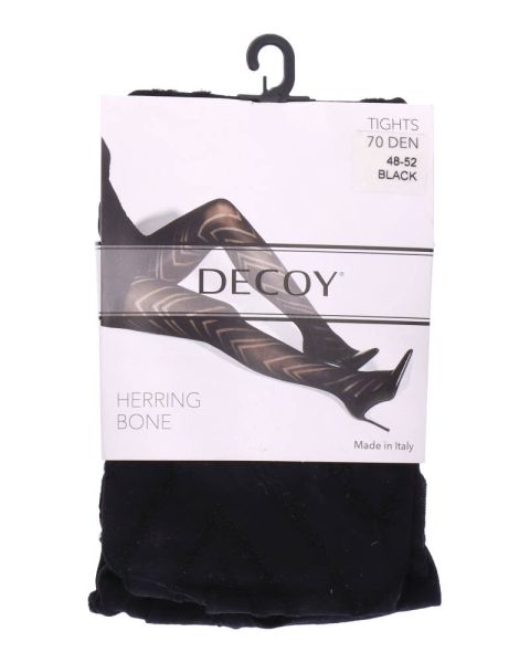 Decoy Herring Bone Tights (70 Den) - Black XL Decoy Herring Bone Tights (70 Den) - Black XL