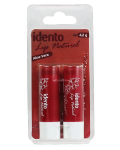Idento Lip Naturel, Aloe Vera 2pak (Rød) 4 g