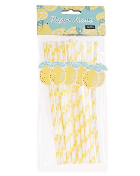 Party Collection Paper Straw Lemon