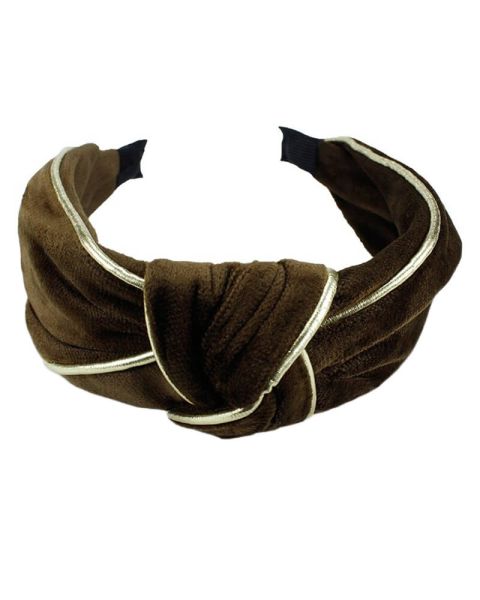 Everneed Suede Head Band Mocca/Gold (U)