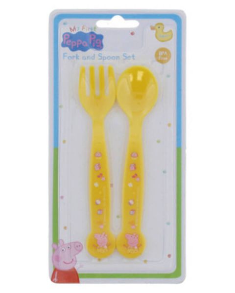 Peppa Pig Fork & Spoon Set Yellow