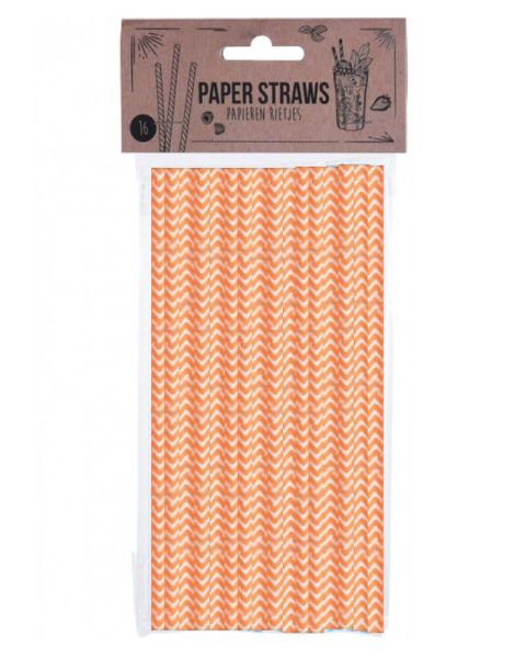 Party Collection Paper Straw ZigZag Orange