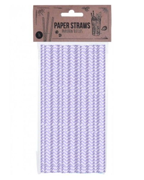 Party Collection Paper Straw ZigZag Purple