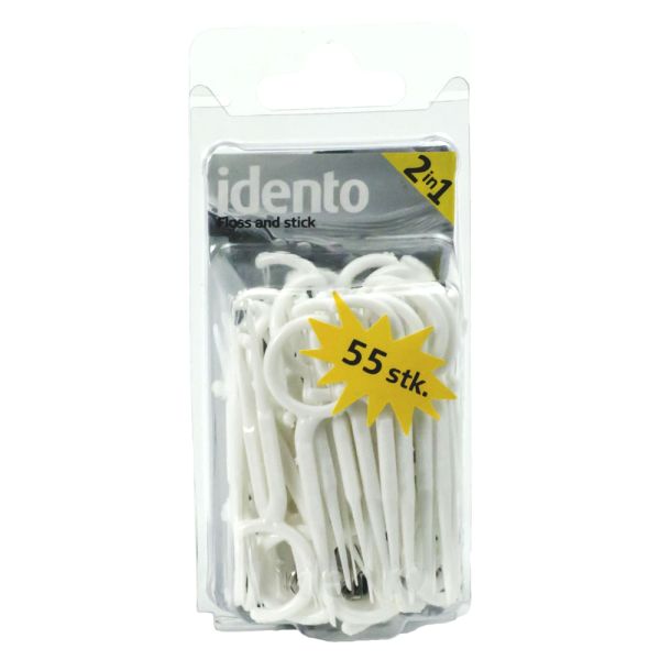 Idento Floss and Stick 2 in 1 Hvid