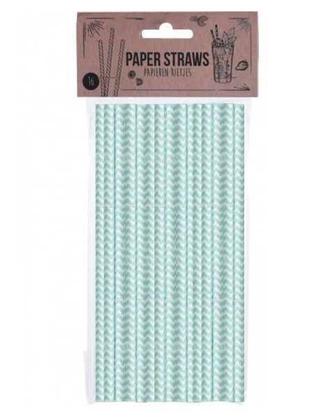 Party Collection Paper Straw ZigZag Green